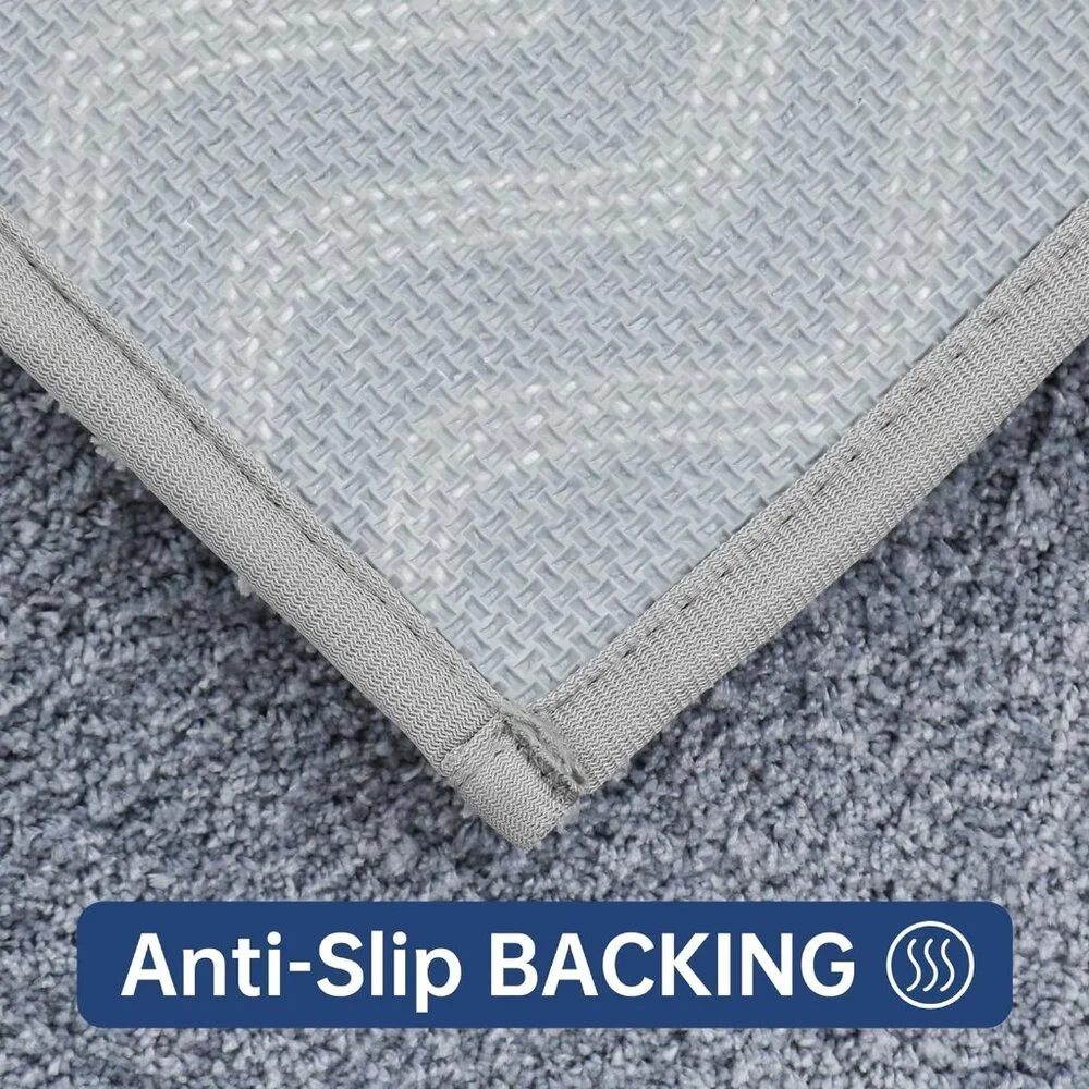Soft Plush Grey Bath Mat 24x36 Anti-Slip Absorbent